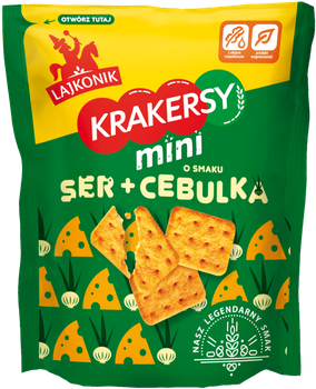 LAJKONIK Mini Krakersy małe ser cebulka serowo cebulowe 100g