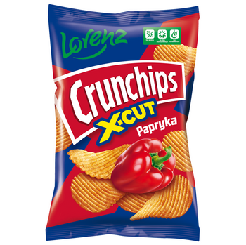 CRUNCHIPS Chipsy Karbowane X-CUT Papryka 140g Paprykowe LORENZ