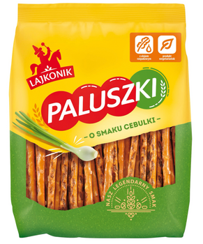 Lajkonik Paluszki zielona cebulka paluszki o smaku cebulki 150 g