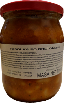 FASOLKA PO BRETOŃSKU DOMOWA Z KIEŁBASĄ KĘPA DUŻA PORCJA 490G