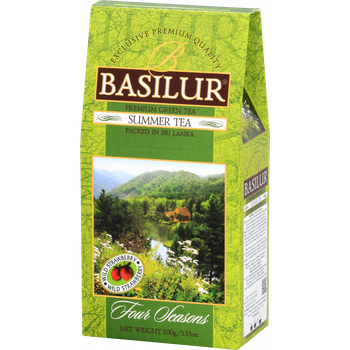 Basilur SUMMER TEA herbata zielona POZIOMKA PAPAJA Ceylon liściasta - 100 g
