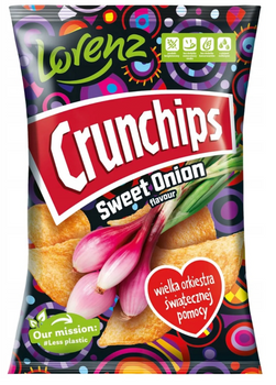 Crunchips chipsy ziemniaczane o smaku słodkiej cebuli WOŚP 130g
