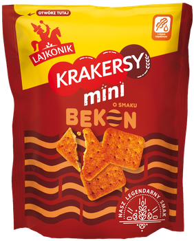 LAJKONIK Mini Krakersy bekon bekonowe o smaku boczku chrupki 100g