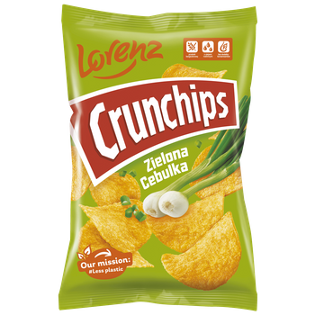 Lorenz Chipsy Crunchips zielona cebulka 140g cebulowe
