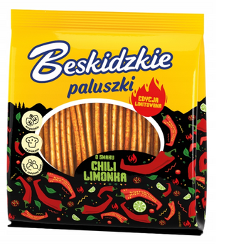 Paluszki Pszenne O Smaku CHILI - LIMONKA Edycja limitowana Beskidzkie 180 g