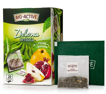 BIG ACTIVE herbata ZIELONA Z PIGWĄ I GRANATEM 20 KOPERT