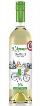 Wino bezalkoholowe L'AMOURS TRAMINER białe półsłodkie 750 ml