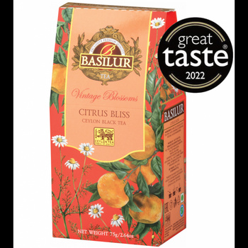 Basilur CITRUS BLISS czarna herbata MANDARYNKA RUMIANEK 75 g liści STOŻEK