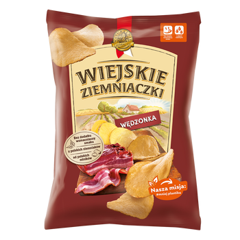 WIEJSKIE ZIEMNIACZKI CHIPSY O SMAKU WĘDZONKI WĘDZONKA 130G LORENZ