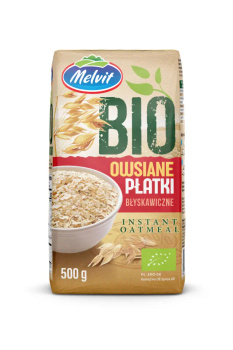 PŁATKI MELVIT OWSIANE BŁYSKAWICZNE BIO 500G