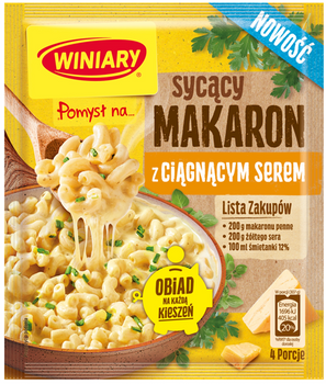 Pomysł na Sycący makaron z ciągnącym serem Winiary 28 g mac & cheese