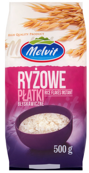 MELVIT PŁATKI RYŻOWE BŁYSKAWICZNE 500G