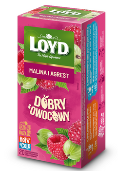 LOYD MALINA AGREST herbata owocowo ziołowa hot'n&cold 20 torebek