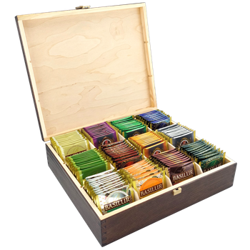 Herbaciarka drewniana ekspozytor - 120 saszetek - BRĄZ