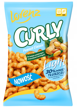 CURLY LIGHT Chrupki orzechowe z orzechami mniej tłuszczu Lorenz 100g