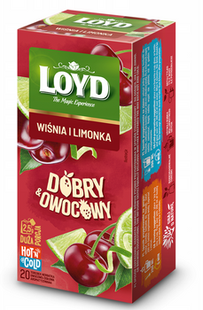 LOYD herbata owocowo ziołowa WIŚNIA LIMONKA hot'n&cold 20 torebek