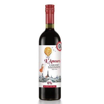 Wino bezalkoholowe L'AMOURS CABERNET SAUVIGNON CZERWONE półsłodkie 750 ml