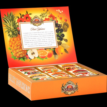 Basilur FRUIT INFUSIONS zestaw herbat OWOCOWYCH 6 smaków PREZENT - 60x1,8 g
